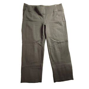 Luxe Slims Womens 3X Petite Plus Black Pants Slim Leg Stretch